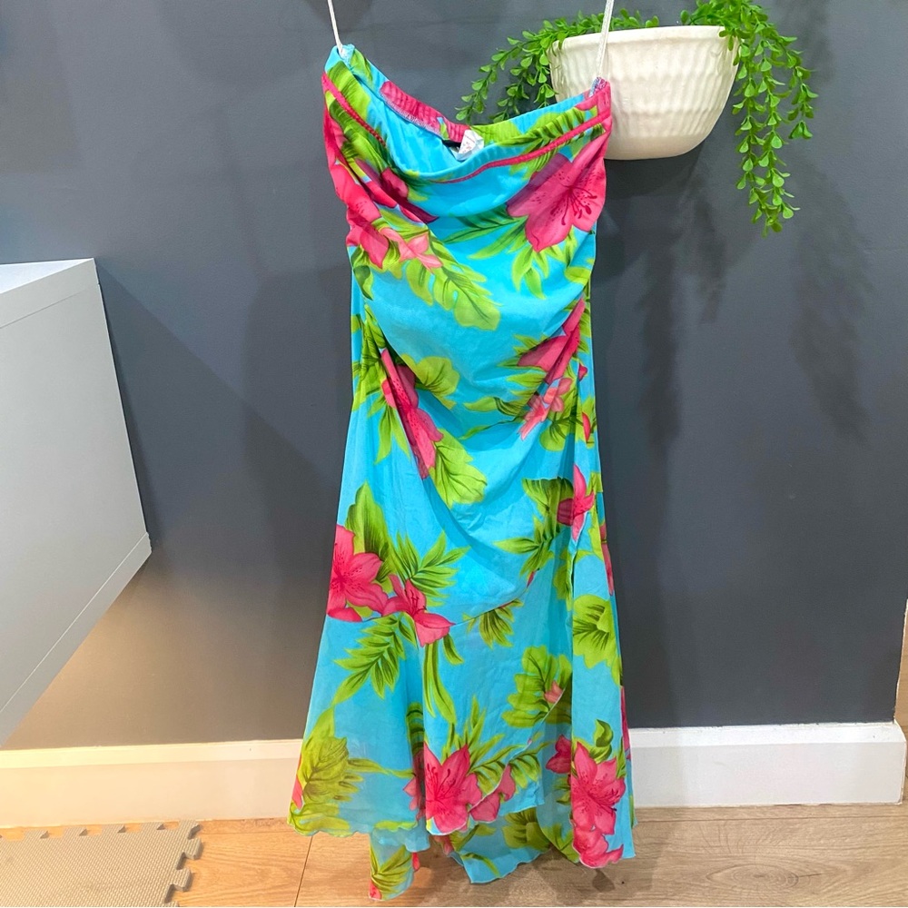 Vintage Mariposa Strapless Floral Dress